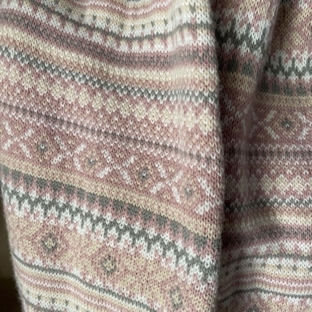 Anthropologie Pink Fair Isle Fleece Infinity Scarf - Picture 7 of 8